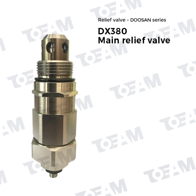 Signs, causes, troubleshooting, repair, and prevention of hydraulic pressure relief valve leaks. dx380 excavator main relief valve for doosan dx380 excavator 1